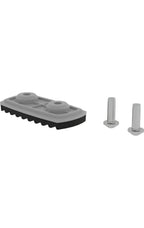 Gray plastic bike pedal with black rubber grip and two silver screws for munk nivello-Fußplatte standard