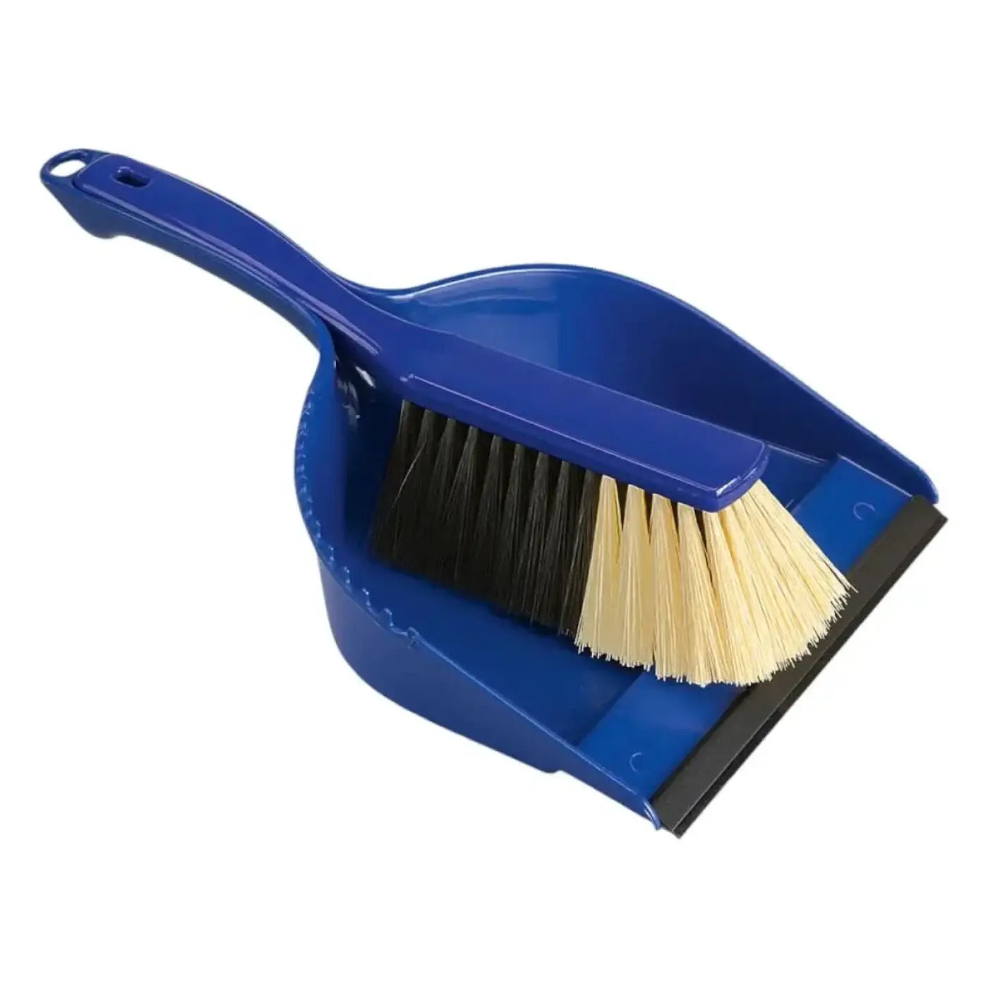 Nölle kehrgarnitur siena qualitätsmischung blaue kunststoff-kehrschaufel mit integriertem pinsel schwarz beige borsten