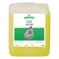 Ein 10-liter container planta indumaster ir 55 gelber flüssigdünger in transparentem kunststoffkanister mit weißem etikett