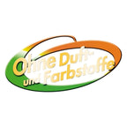 Logo ohne duft und farbstoffe in gold 3d schrift auf grün orange oval für solution glöckner solugard textilimprägnierung 500ml