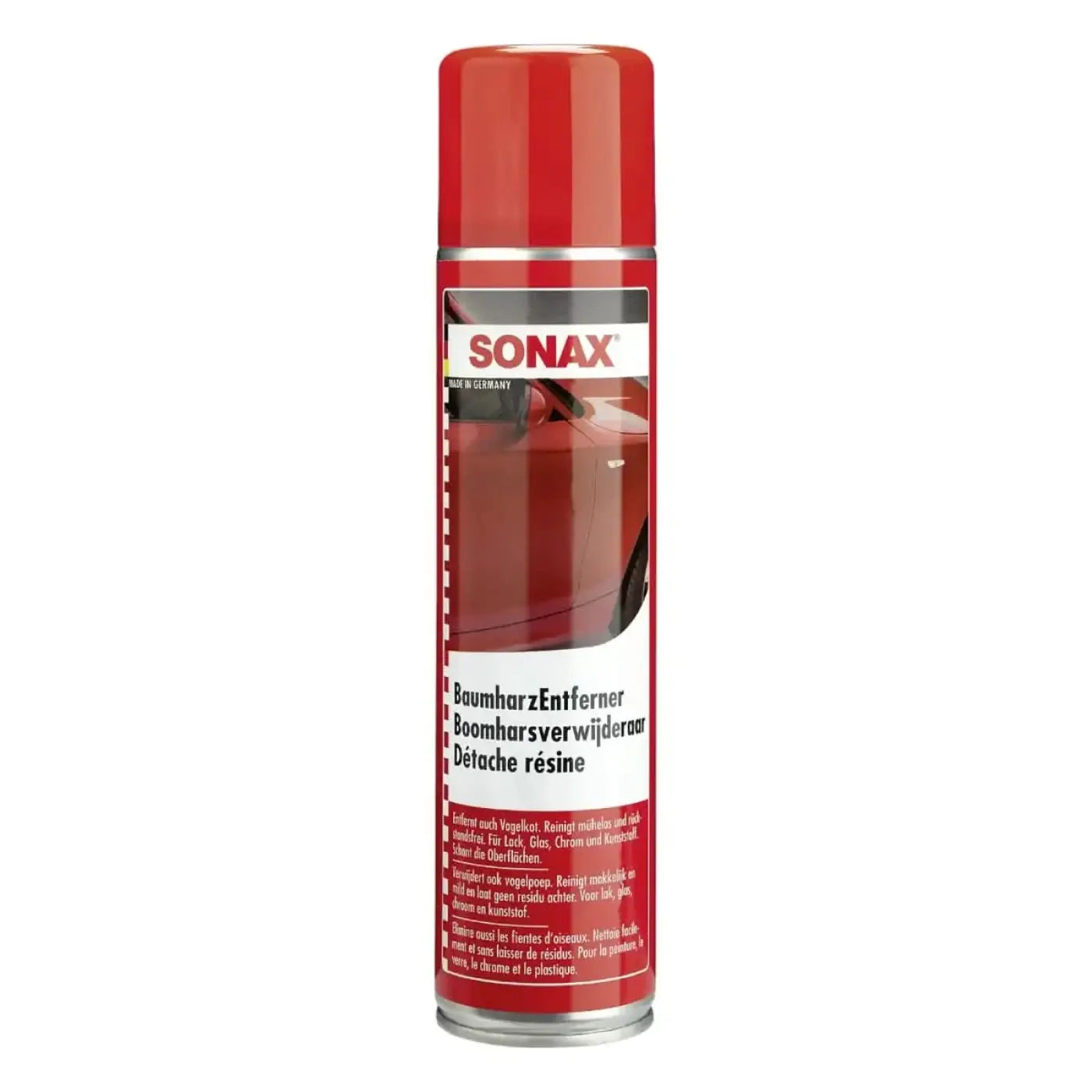 Sonax baumharzentferner 400ml roter spray mit metallischer silberdüse zur entfernung von baumharz