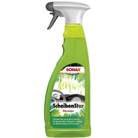 Grüner sonax scheibenstar glasreiniger 750ml mit weiß-grauem sprühkopf zur effektiven glasreinigung