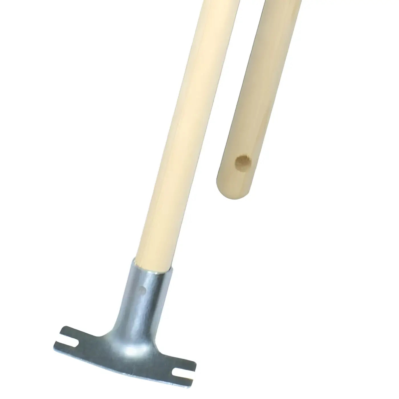 Lichtfarbener gärtenstab sorex mit holzgriff und metall t-förmigem kopf 1400x28mm