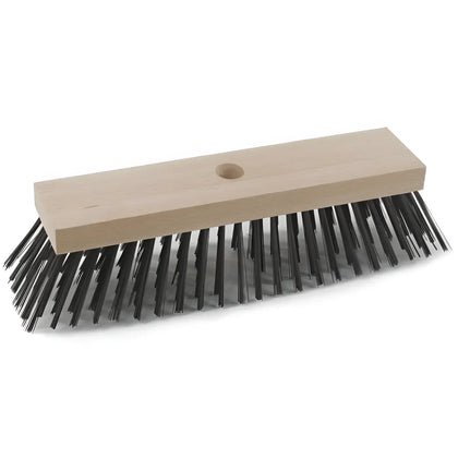 Escoba para calles Sorex madera plana con alambre de acero y agujero para mango 30 cm
