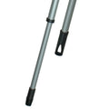 Silberner aluminium teleskopstiel 2x75cm mit italienischem ita gewinde und schwarzen plastik endkappen