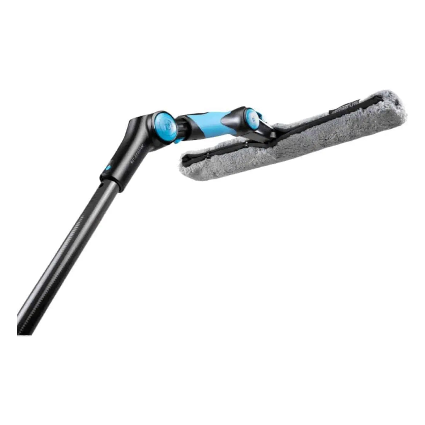 Schwenkmaster SchwenkMaster T-Stange schwarzes und blaues verlängerbares fensterreinigungswerkzeug mit grauem mikrofaserwischerkopf