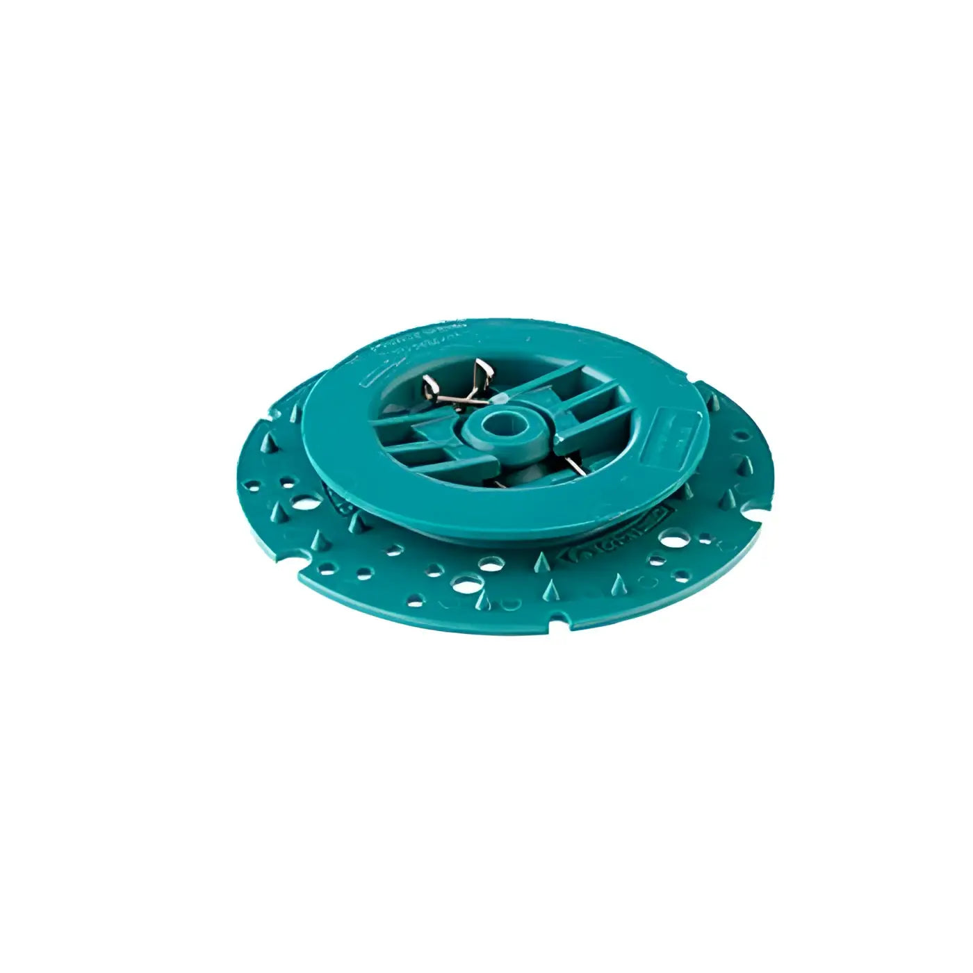 Teal farbloser kunststoff rasenmäher messer schutzring mit zentraler nabe und gelochtem außenring für tennant 5680 teller 80 cm