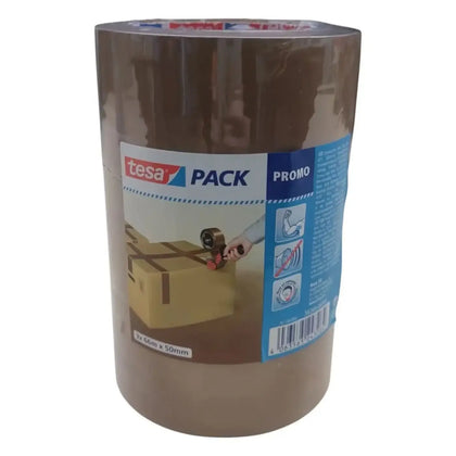 Cinta adhesiva TESA marrón pack de 3 66mx50mm