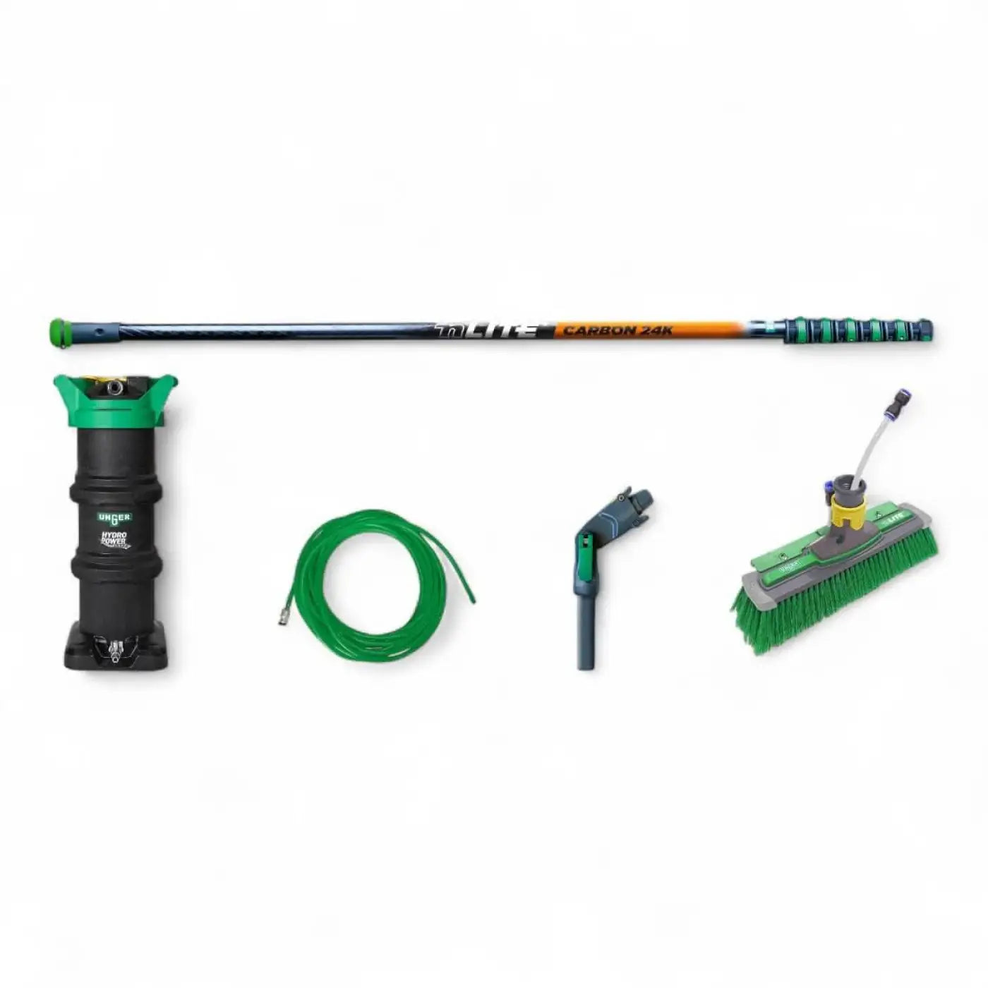 Grünes und schwarzes ungur dink2 hydropower ultra l lc druckwascherset mit kohlefaserverlängerung schlauch und bürste