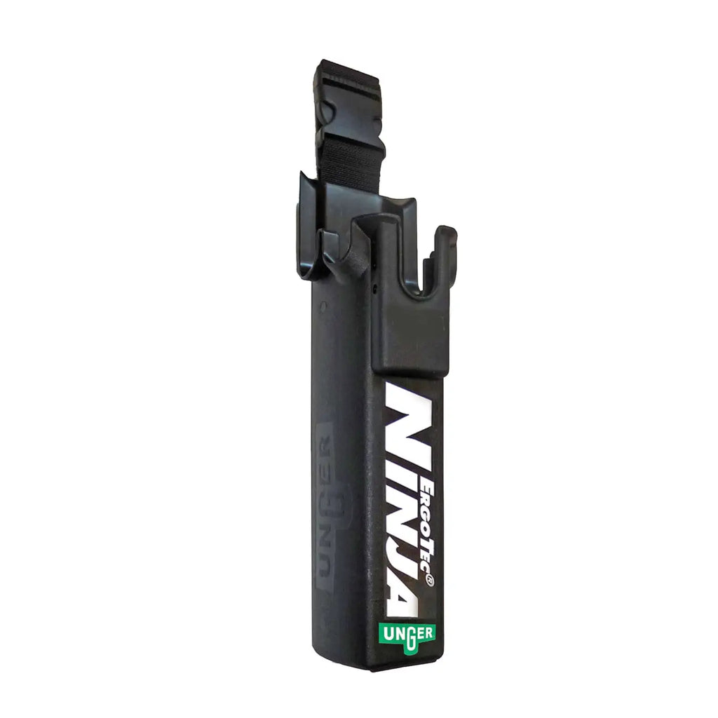 Schwarzer plastikholster mit weißem ninja und grünem unger logo im unger ergotec ninja 6in1 komplettset akn14