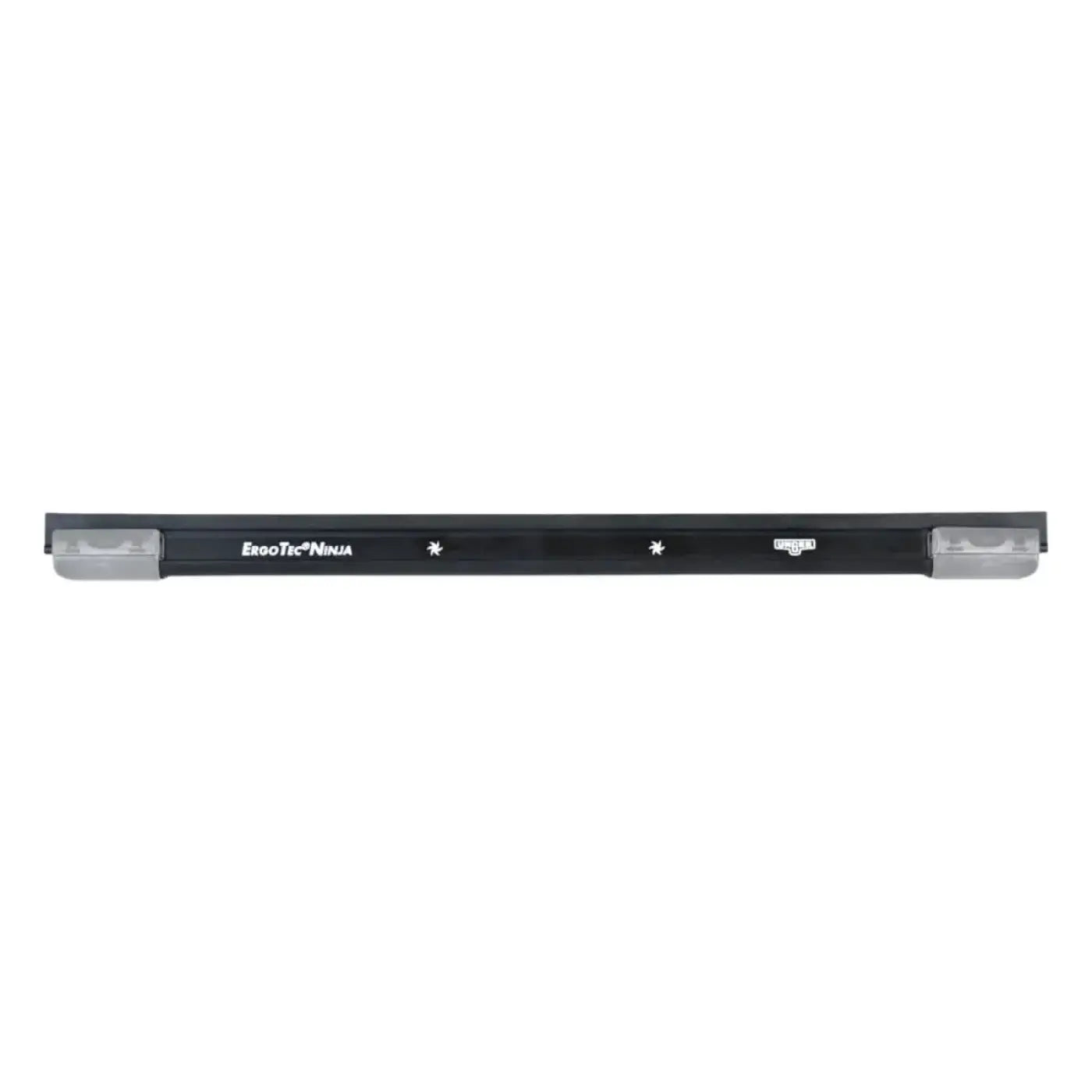 Schwarzer unger ergotec ninja scheibenwischer mit transparenter kappe und weißem logo aluminium schiene ac