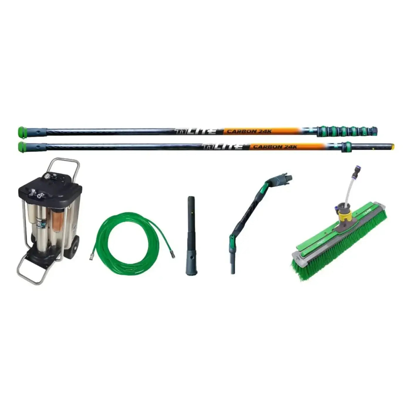 Unger hydropower ro s plus nLite himod carbon ronk1 black and orange carbon fiber extension poles with green grips