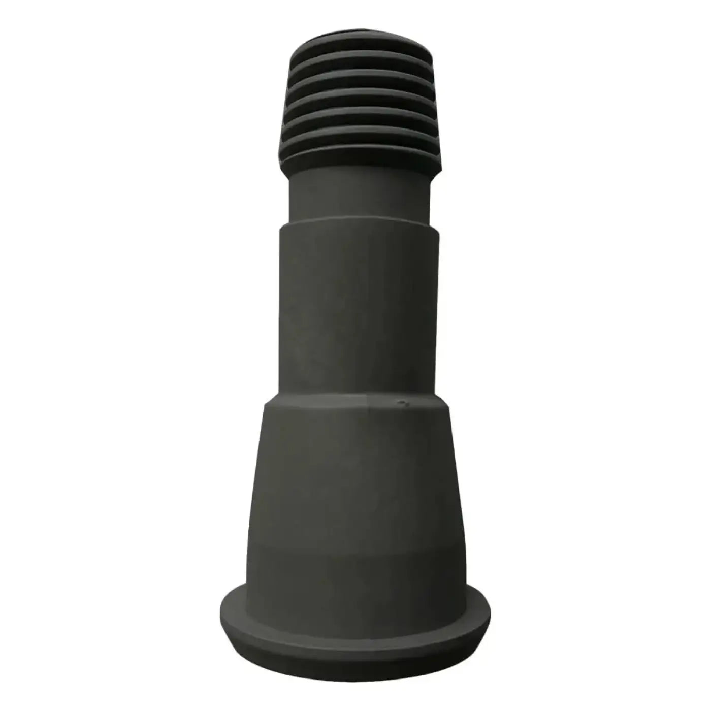 Schwarzer metalladapter mit euro-gewinde, gewindet mit geriffeltem oberteil und kegelförmiger basis für unger nLite bürstenadapter