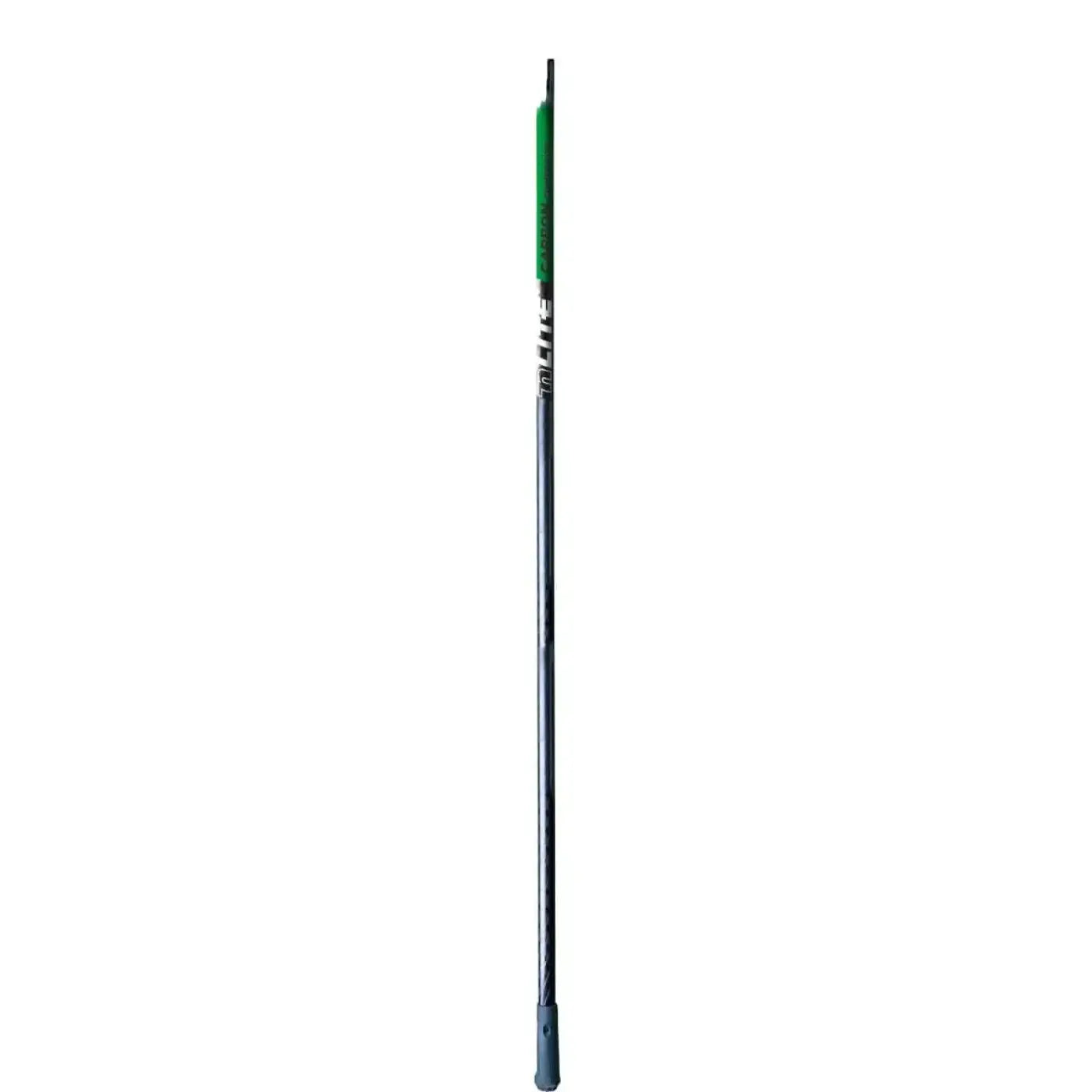 Unger nLite carbon composite teleskopstange mit schwarzem kohlefaser-pfeil, grünem spitzkopf und blauem griff