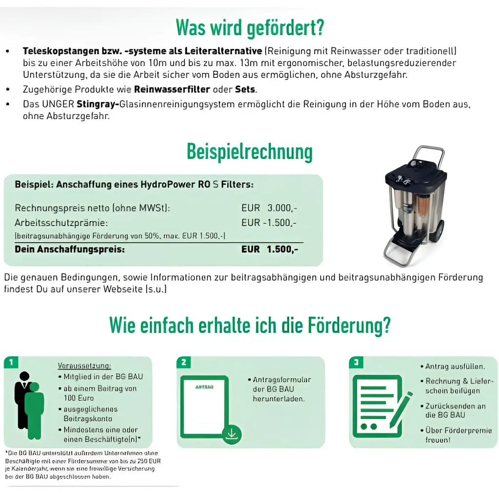 Schwarz-silbernes unger stingray glass tank reinigungssystem mit griff für hochleistungs bodenreinigung