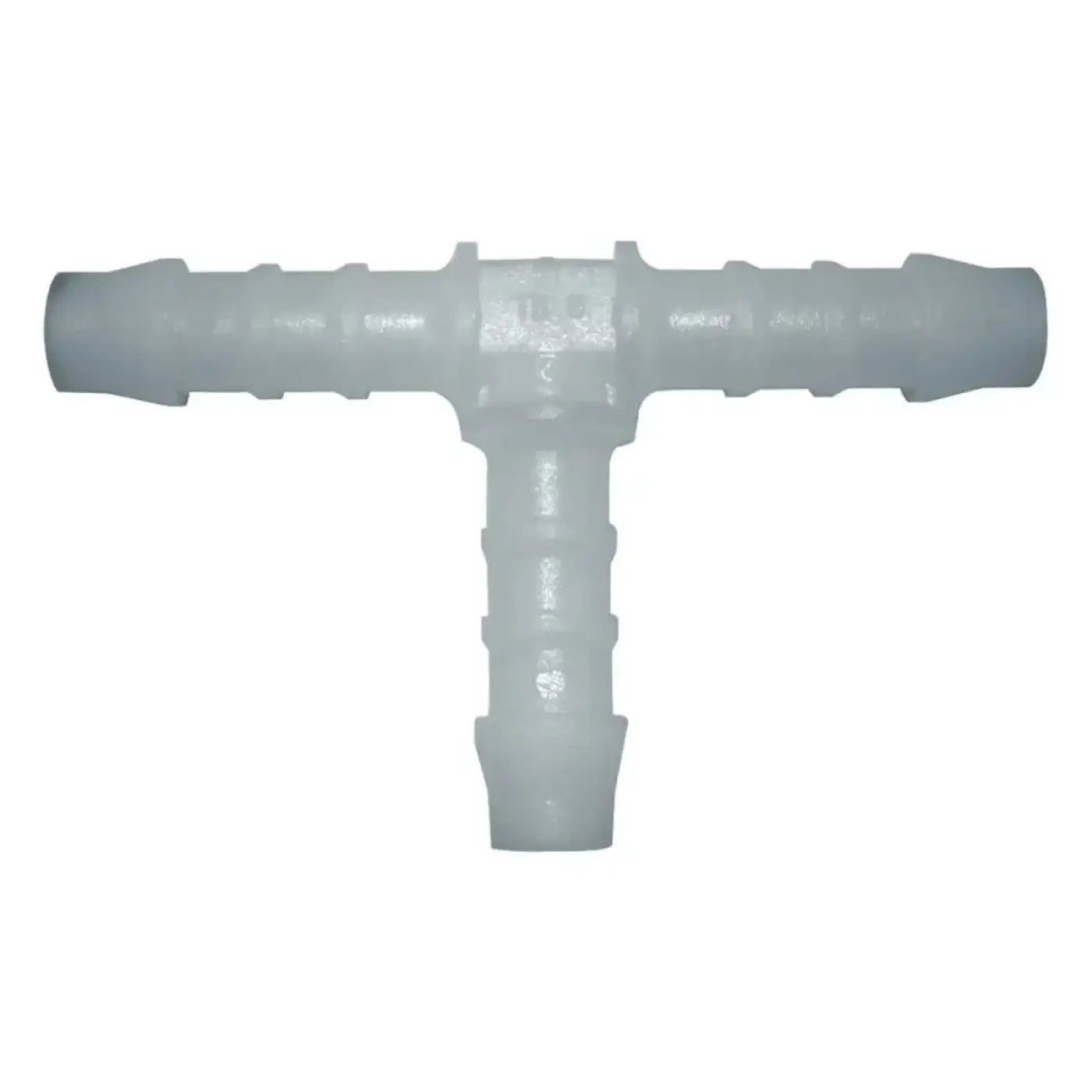 Weißer plastik t-förmiger ungerr nLite t-stück 5mm adapter 14954 mit geriffeltem struktur und gewindeten enden