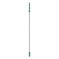 Grüne und silberne teleskopstange ungger optiloc mit drei verstellbaren sektionen aus edelstahl