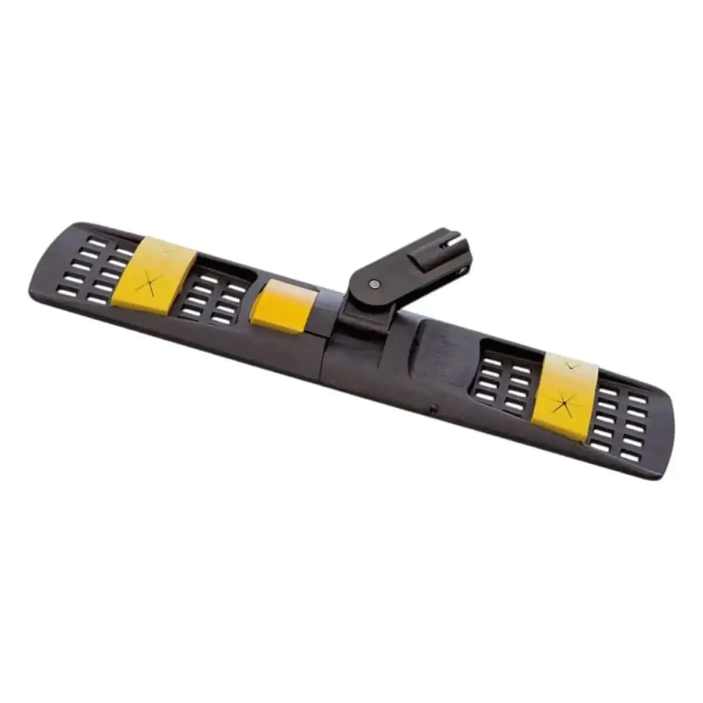 Vermop sprint plus halter schwarzer mikrofasermoppkopf mit gelben gummigriffpolstern und clipmechanismus