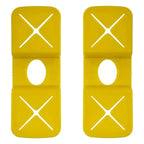 Vermop sprint v clip gelb rechteckige gelbe plastikclips mit weißen x und ovalen ausstanzungen