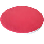 Rotes rundes weber melamin reinigungs-pad w mit texturierter faseroberfläche und weißer rückseite