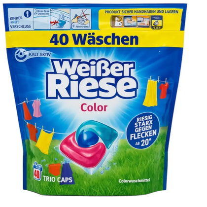 WEIßER RIESE Color Trio Cápsulas 40 lavados 480g