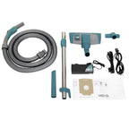 Wetrok monovac freedom kabelloser staubsauger in tealfarben und grau mit schlauch und aufsatzkit