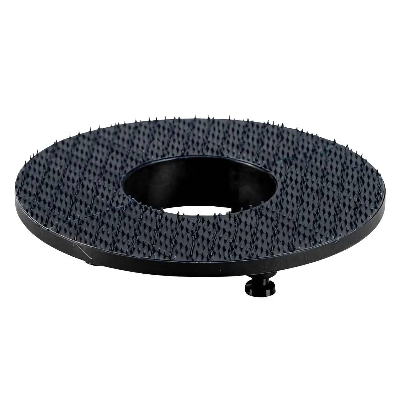 Schwarze runde saugfußbasis mit strukturierter stachelfäche und zentralem loch für wetrok pad-antriebsscheibe 30 cm duomatic intense 60 rückseite