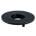 Schwarze runde saugnapfbasis mit strukturierter stachelohoberfläche und mittigem loch für wetrok pad-antriebsscheibe 33 cm